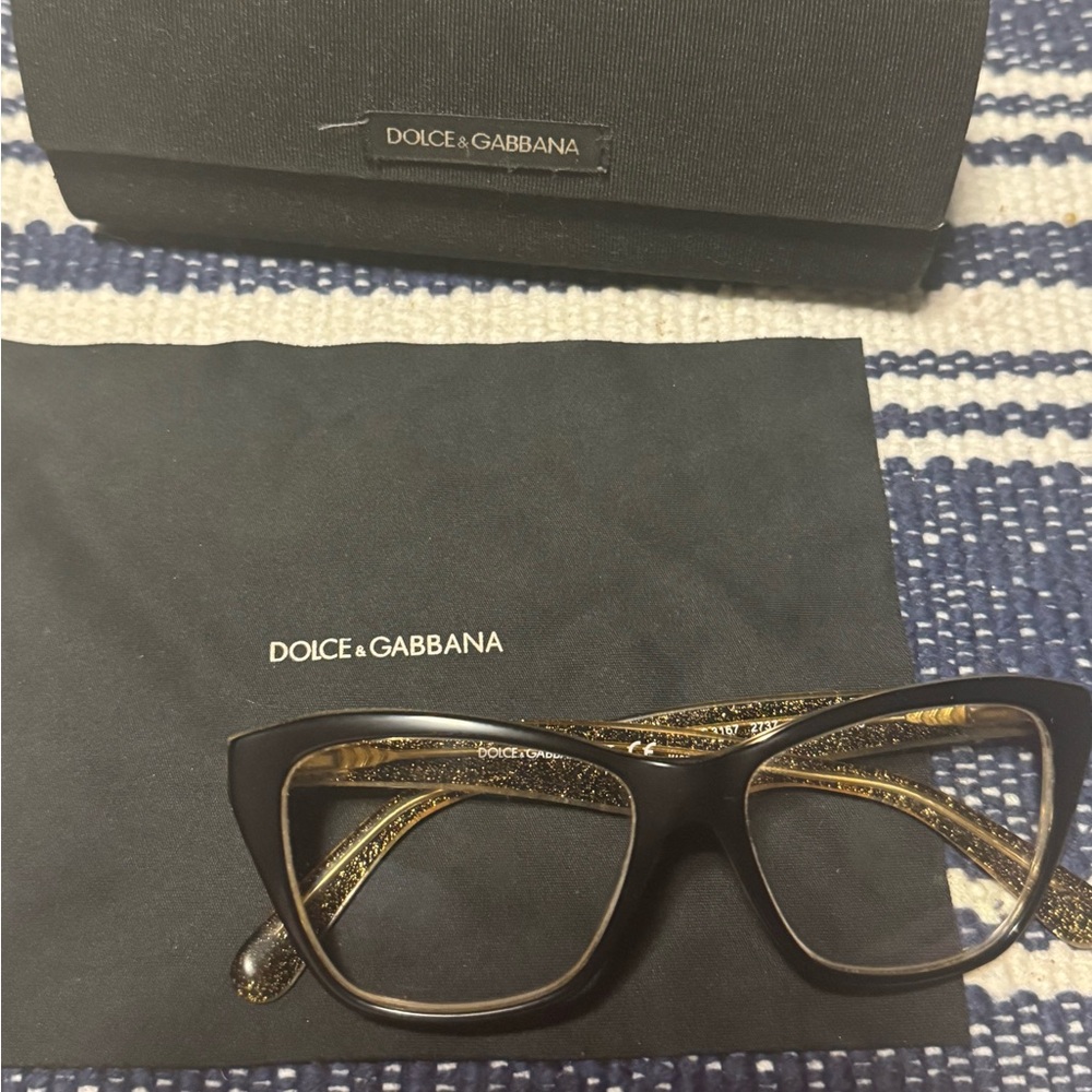 Dolce & Gabbana DG3167 Women's Glasses in Black with Gold Detail